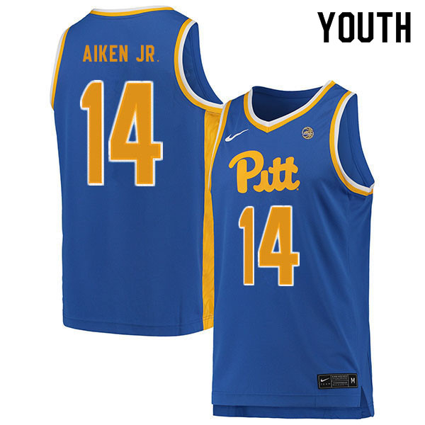 Youth #14 Curtis Aiken Jr. Pitt Panthers College Basketball Jerseys Sale-Blue